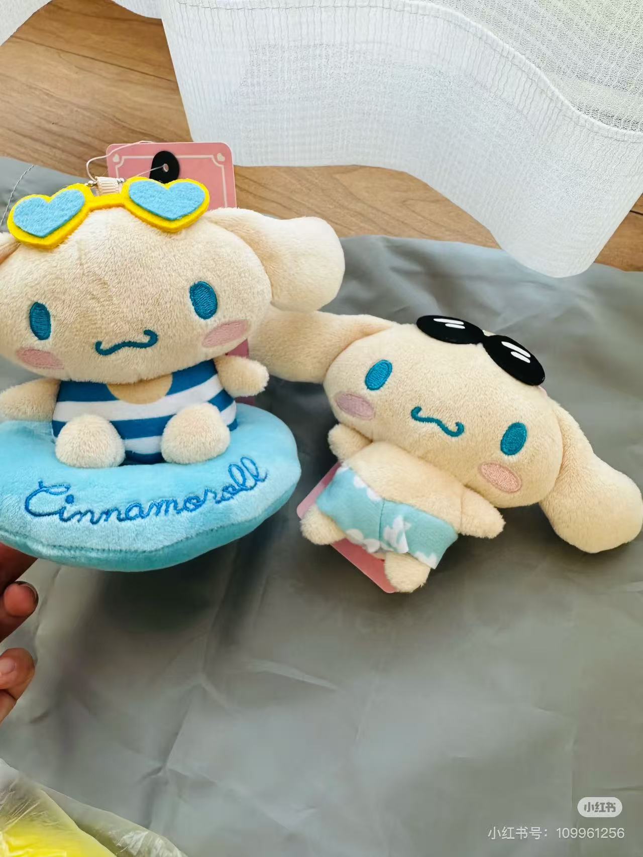 Sanrio|Avail summer tanned  swimming ring Mascot Holder /Plush Keychain