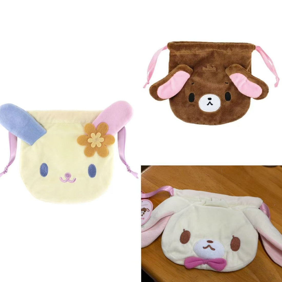 Sanrio|characters Face Drawstring Bag|160 x 160 x 20mm approx.