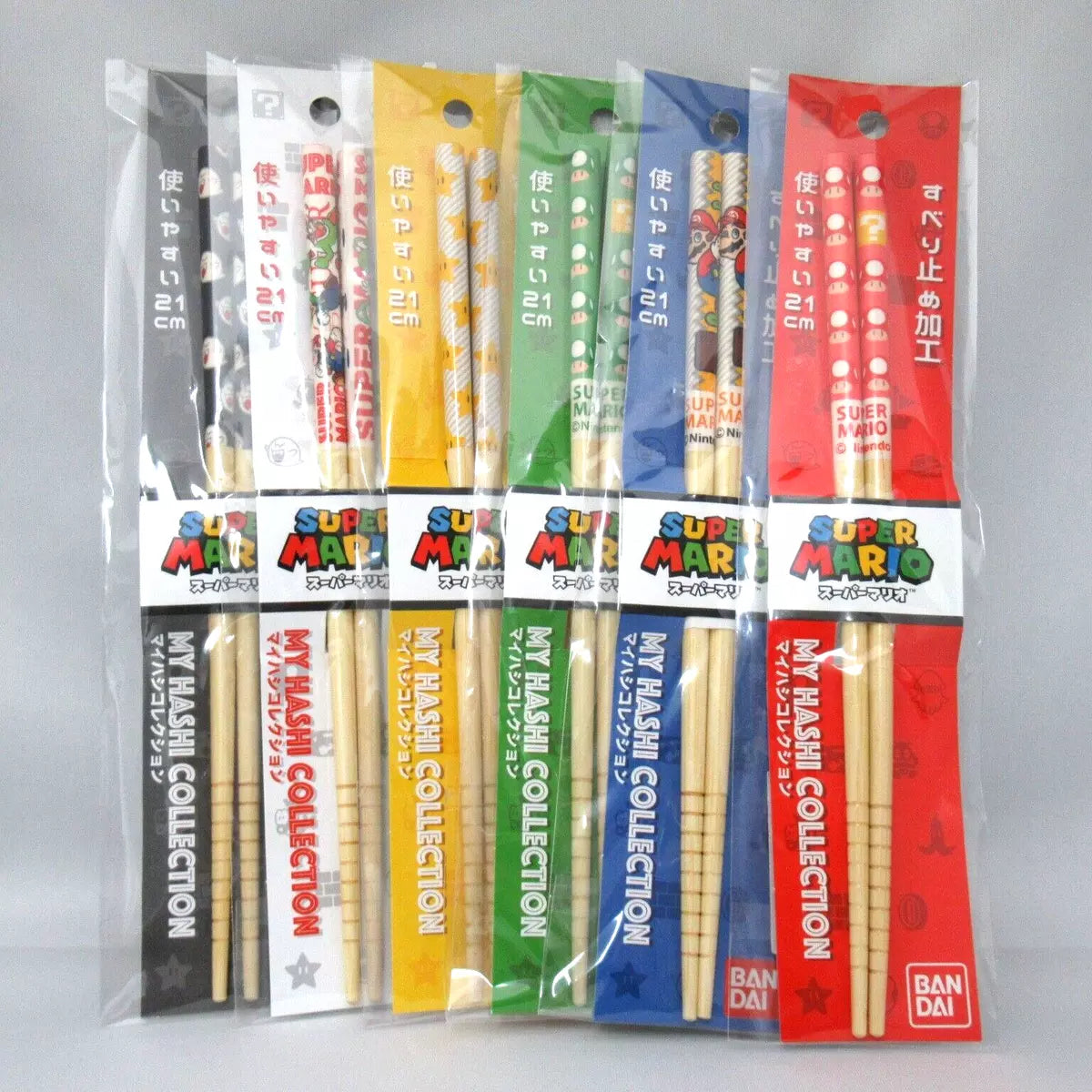Nintendo任天堂|Mario Bamboo Chopsticks 21cm / Super Mario Brothers超级马里奥竹制筷子|约长210mm