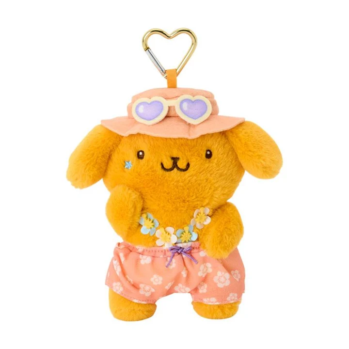 Sanrio|Sparkling Summer Pool Tan Sunburned Mascot Holder /Plush Keychain|80×30×15mm approx.