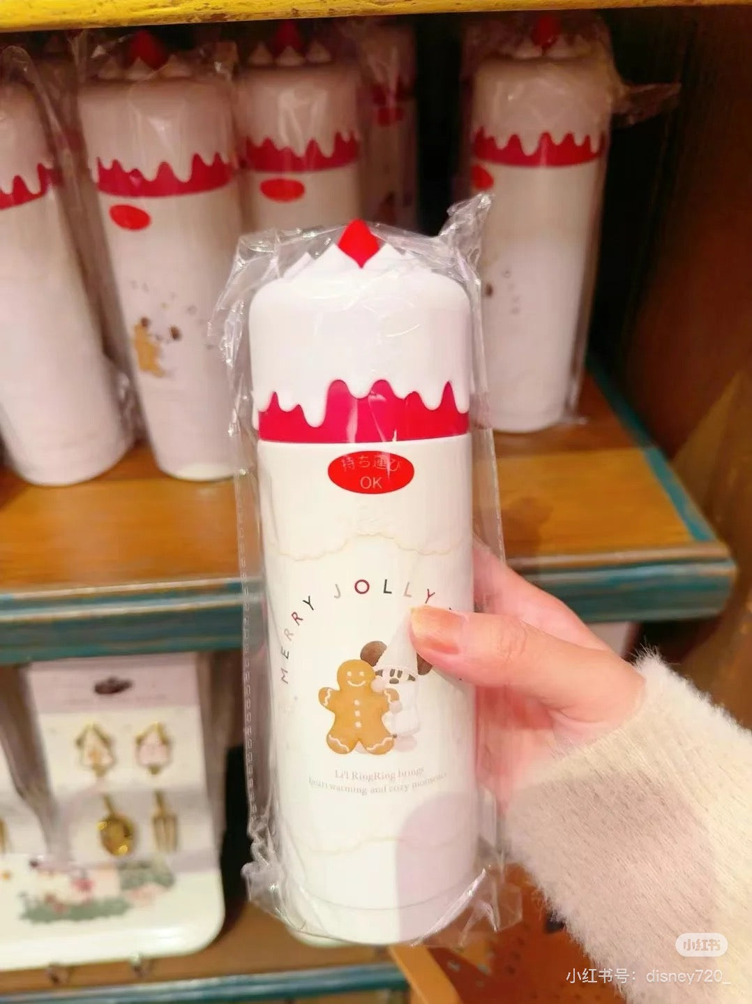Disney迪士尼 |Merry Lil RingRing Mickey 东迪2024圣诞精灵妖精米奇系列草莓蛋糕保温杯/保冷杯
