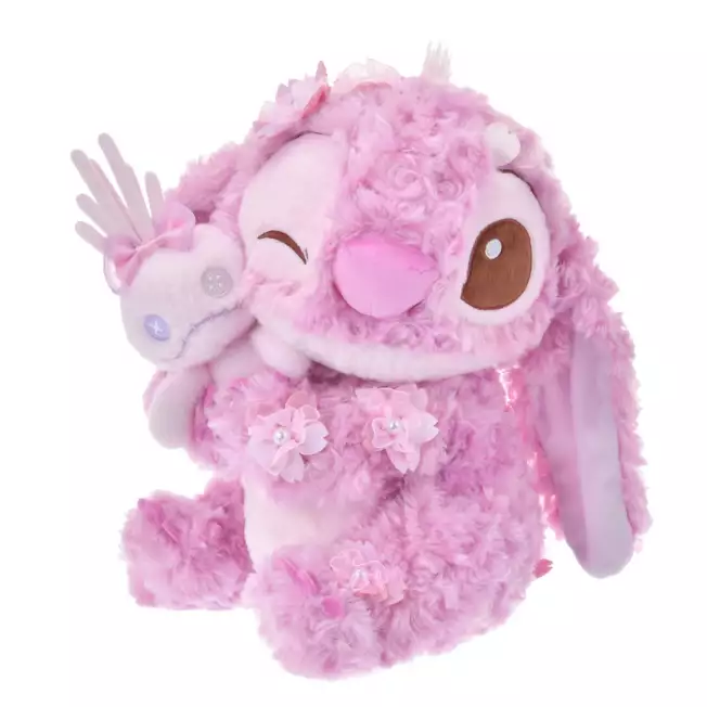 Disney迪士尼|Cherry Blossom Sakura 2025Collection PlushToy 东迪2025年限定樱花粉坐姿毛绒玩偶/公仔/超好摸玫瑰卷毛| 约高さ31×幅26×奥行き21(cm)