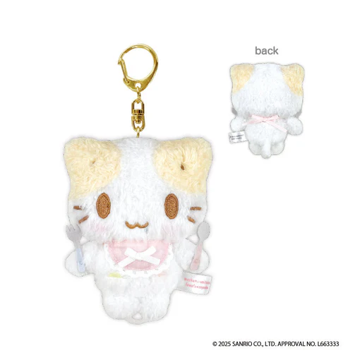 Sanrio|Mashumaro mitaina fuwafuwa nyanko Mascot Reel Keychain/Plush Keychain|100×80×50mm approx.