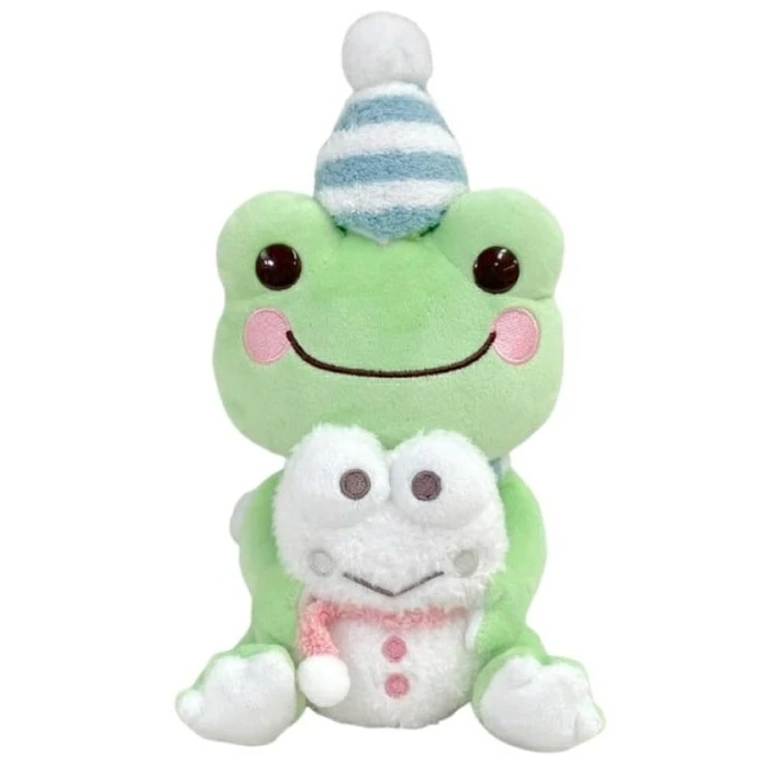 Sanrio|Keroppi & Pickles : Hug Snowman Pickles Plush Dolls/Plush Toy (S)|16×12×11cm approx.