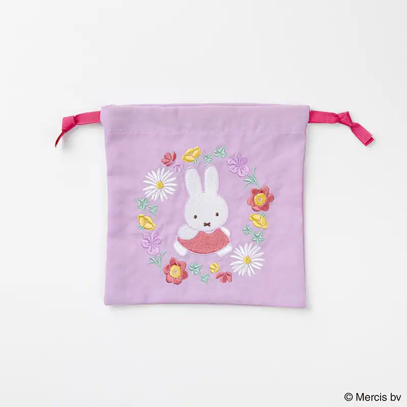 Miffy|EMBROIDERY DRAWSTRING BAG |180×180mm approx.