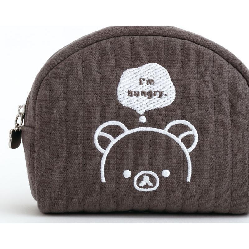 Rilakkuma|San-x Basic Rilakkuma Monochrome Quilted Cosmetic Pouch|110×140×55mm approx.