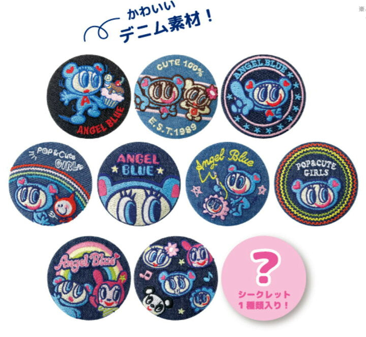 Angel Blue|Secret Denim Embroidery Can Badge blind box/blind bag/All 10 types|1pcs