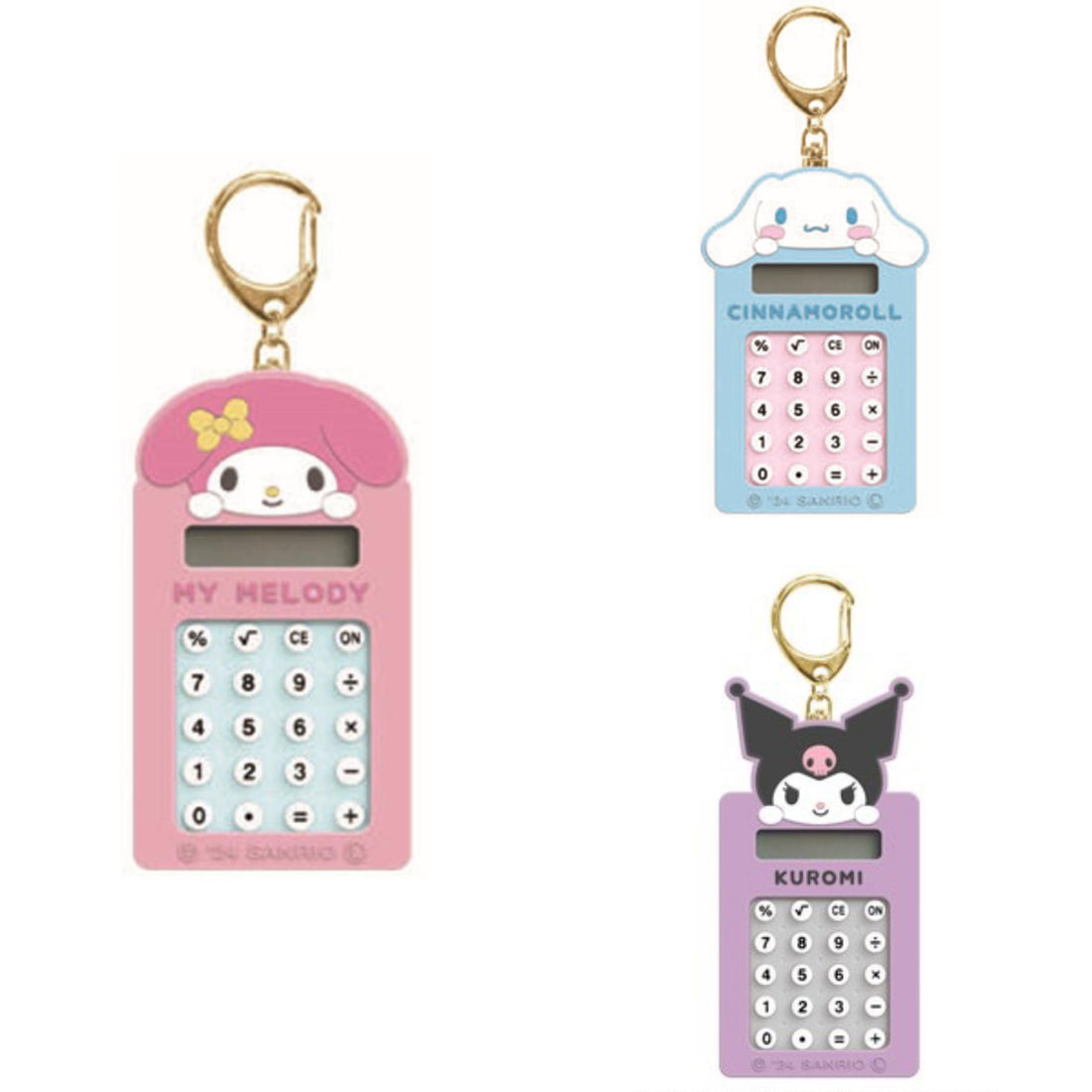 Sanrio三丽鸥|Face Key Calculator可爱角色计算机钥匙扣挂件/包挂|约105 x 55 x 10mm