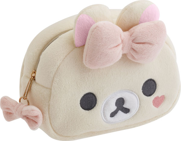 Rilakkuma|Makeup Rilakkuma Face Ribbon Plush Pouch with Mirro|100×145×70mm approx.