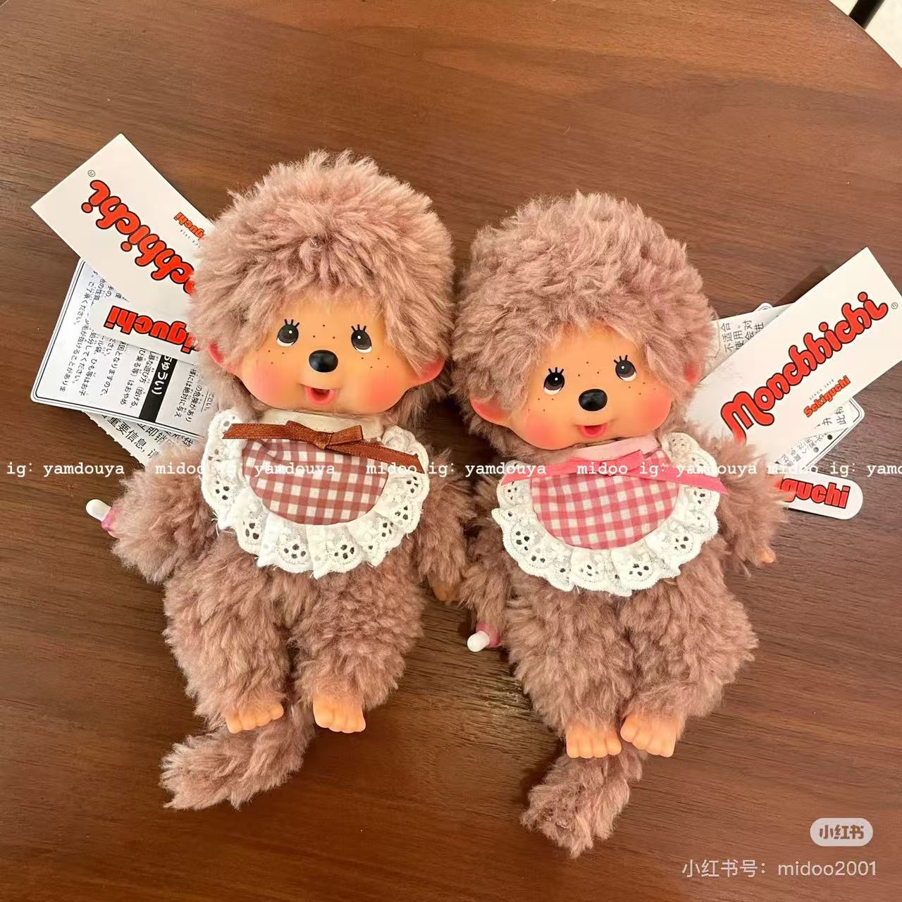 Monchhichi|Fluffy Curly-haired Sweet Brown Plush Dolls/Plush Toy|H19×W13×D7.5cm approx.