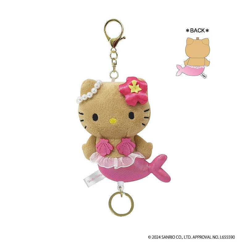 HelloKitty|Reel Mermaid Mascot Holder /Plush Keychain|H11.6 × W8.5 × D6.3 cm approx.