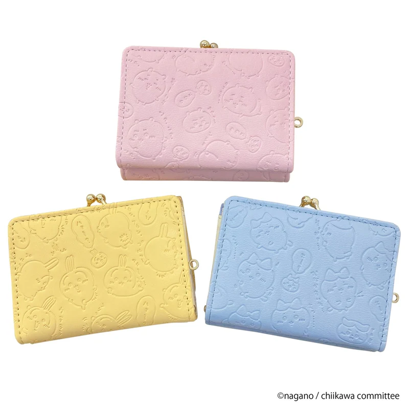 Chiikawa|Wallet with button closure and satin ribbon/Trifold Walle|77×106×30mm approx.