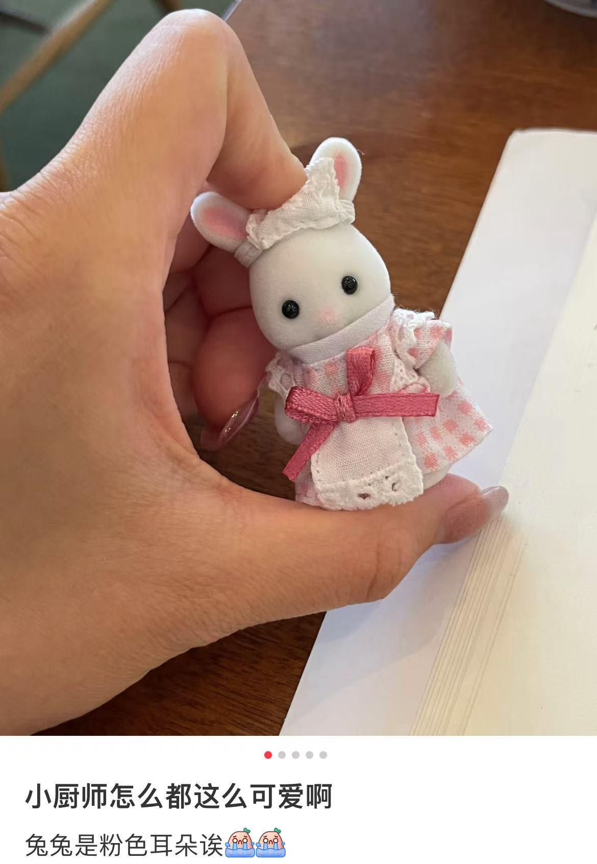 SylvanianFamilies|FOREST KITCHEN BABY WHITE RABBIT WAITRESS PINK