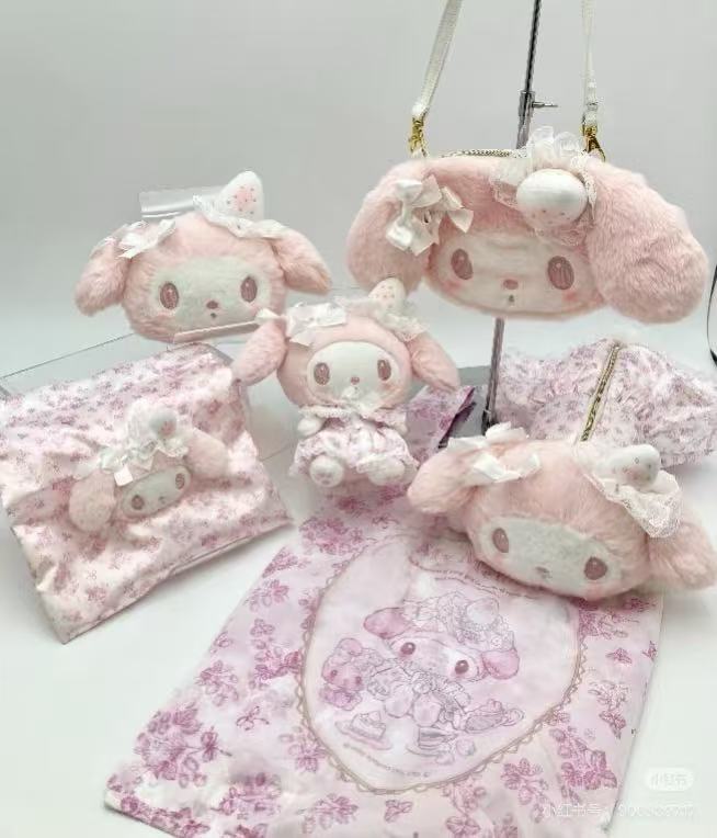Sanrio|My Melody White Strawberry Tea Time Face Pass Case|H14cm x W21.5cm x D4.5cm approx.