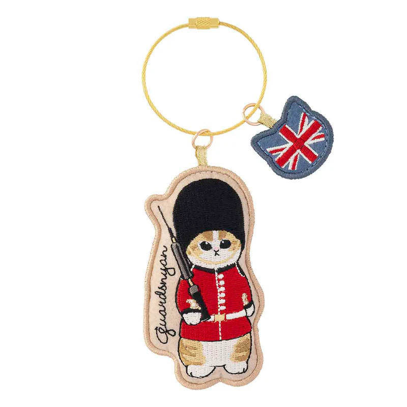 Mofusand|Mofumofu Journey Cat Royal Guard England Embroidery Keychain| 90×70×18mm approx.
