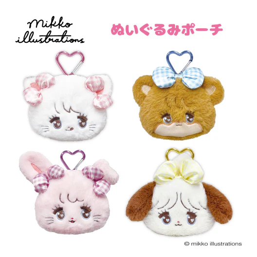 mikko illustrations|Stuffed Toy Pouch|H160 x W170 x D60mm approx.