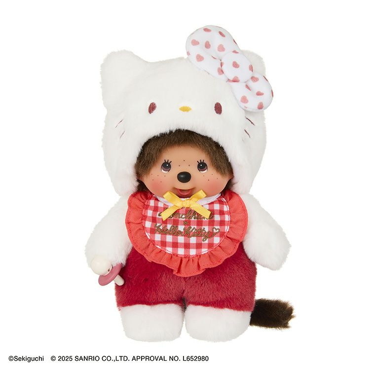 Monchhichi|Monchhichi x Hello Kitty Plush S Hello Kitty|H20 x W12 x D10cm approx.