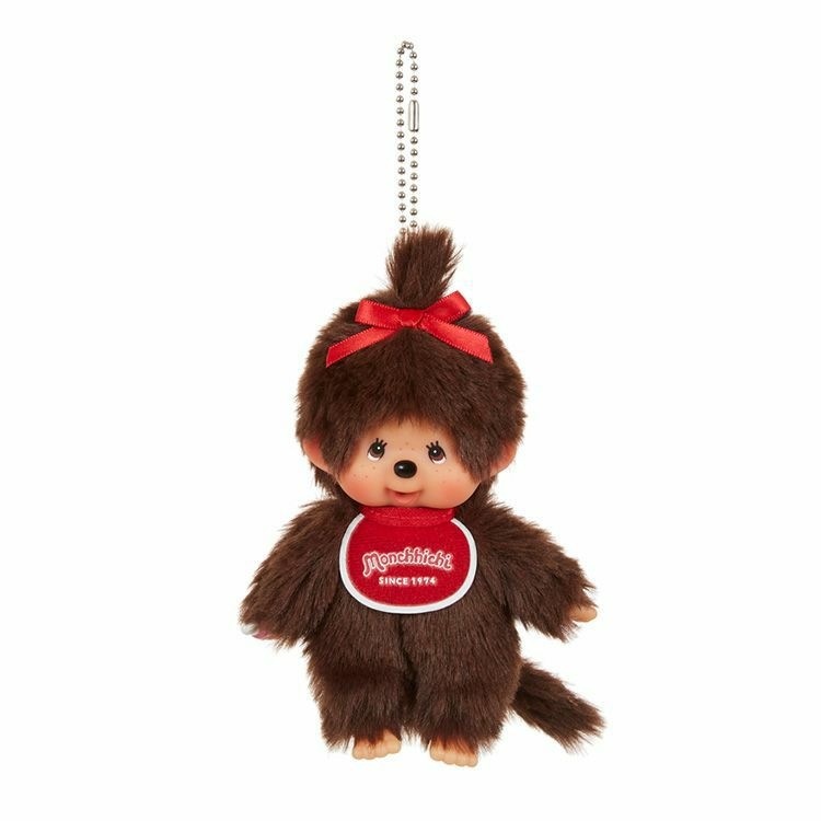 Monchhichi|Anime Character Mascot Holder /Plush Keychain|H13.5 x W8.5 x D5.5cm approx.