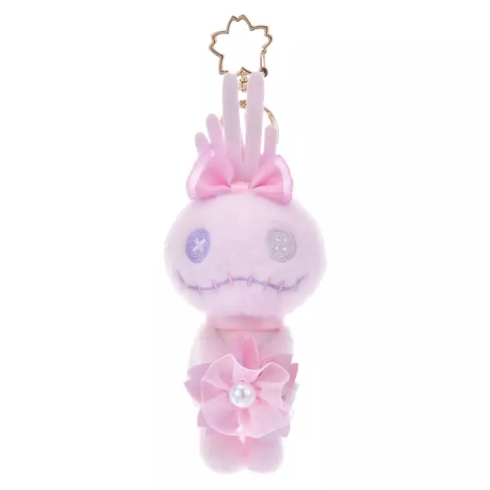 Disney迪士尼|Cherry Blossom Sakura 2025Collection Mascot Keychain 东迪2025年限定樱花粉坐姿可爱角色毛绒玩偶钥匙扣挂件/包挂/樱花造型钥匙圈| 约高 12 x 宽 10 x 深 12.5 (cm)