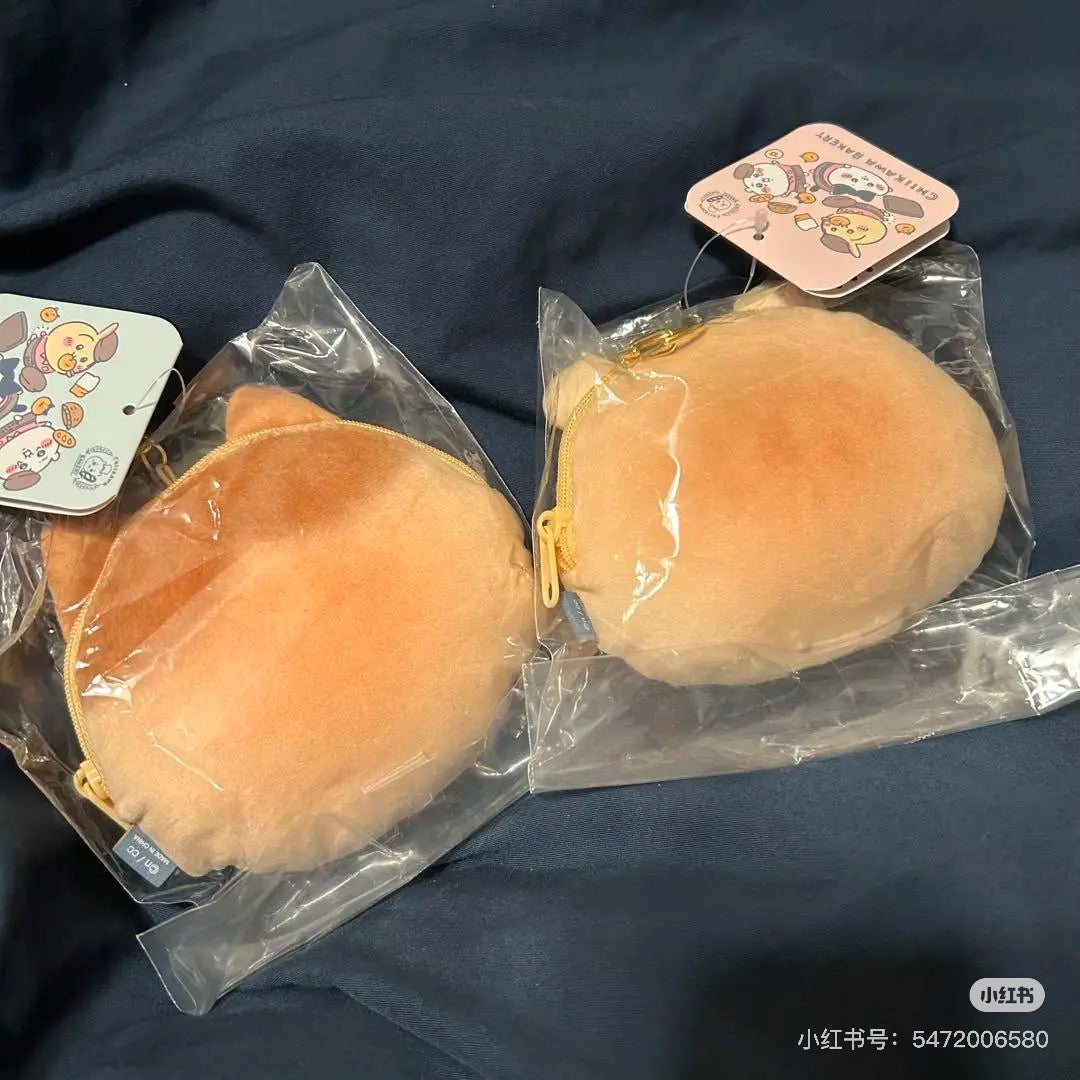 Chiikawa 吉伊卡哇|Face-shiped Mini Pouch / Chiikawa Bakery Bread-like面包店系列软乎乎脸型可爱角色零钱包挂件/包挂/耳机保护收纳包|约H115×W130×D40mm