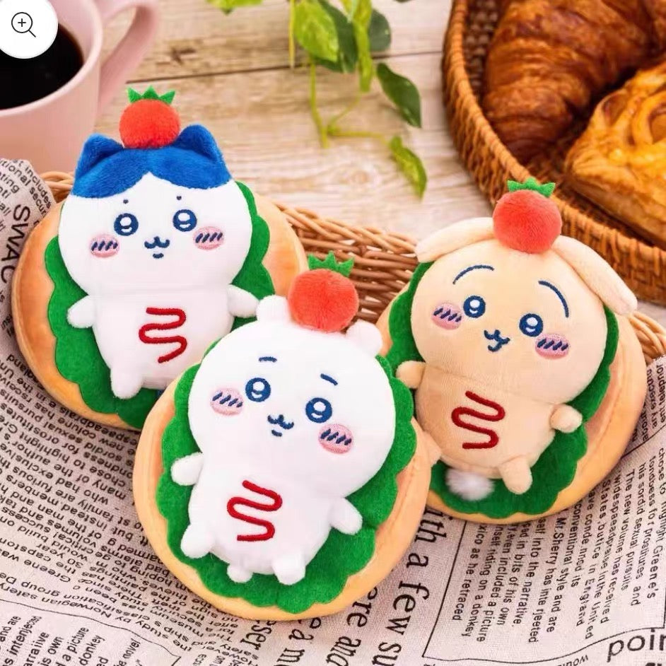 【limit 1】chiikawa|Bakery Sandwich Mascot Holder /Plush Keychain|H120 x W100 x D70mm approx.