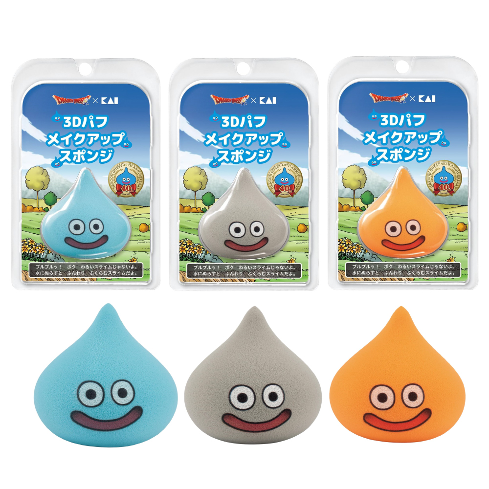 Kai Corporation|Dragon Quest Slime 3D Puff Slime Beth Makeup Sponge|770 x 545 x 54 mm approx.