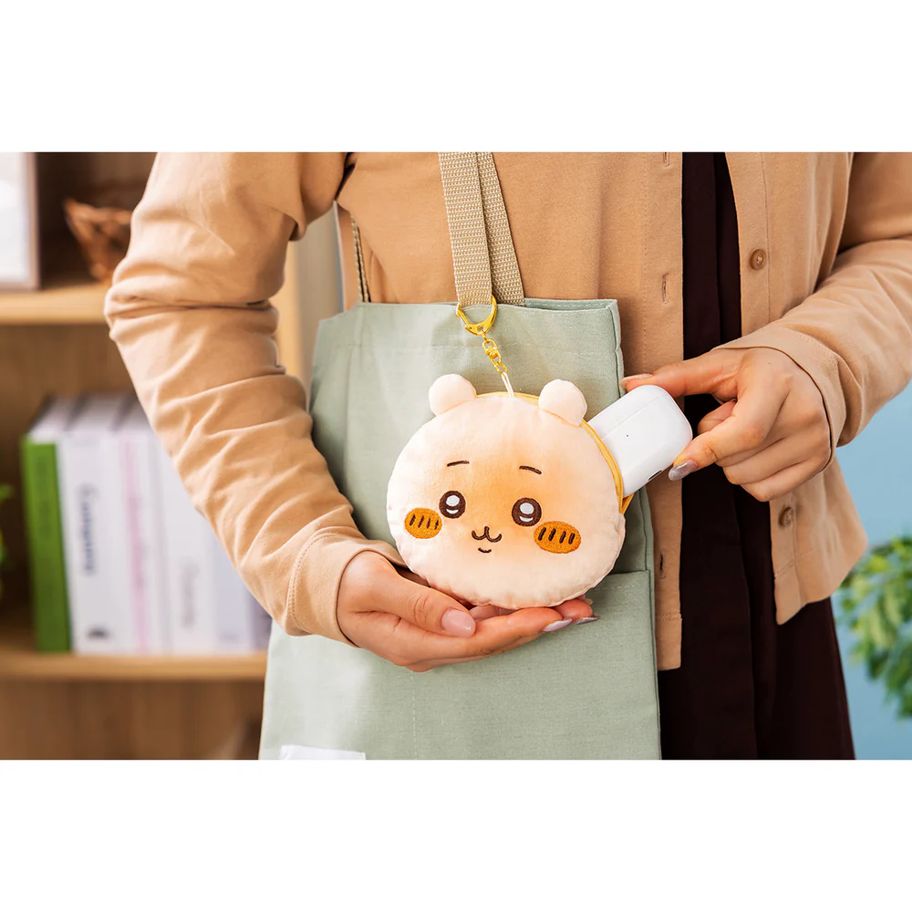 Chiikawa 吉伊卡哇|Face-shiped Mini Pouch / Chiikawa Bakery Bread-like面包店系列软乎乎脸型可爱角色零钱包挂件/包挂/耳机保护收纳包|约H115×W130×D40mm