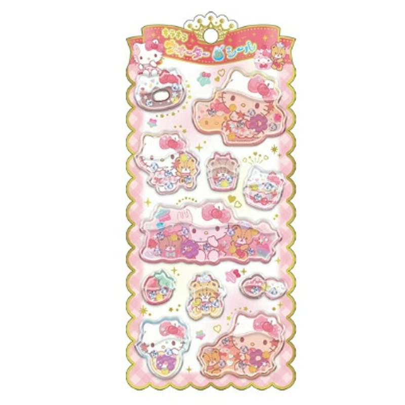 Sanrio|Sunburn Summer Characters Glitter Water-In Stickers|H200 x W100mm x D5mm