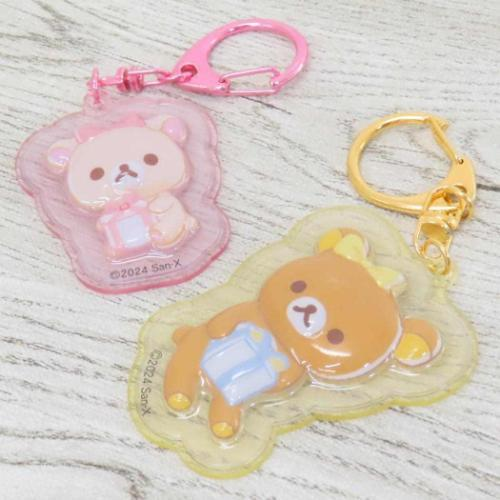 Rilakkuma轻松熊|San-X 可爱PVC透明钥匙扣|约51×71×10mm