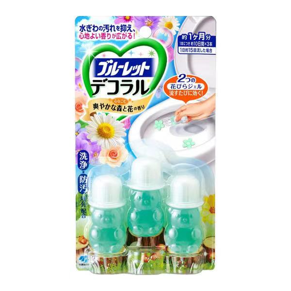 Kobayashi|马桶除臭清洁凝胶/消臭花瓣洁厕剂/小熊厕所清洁啫喱|3只