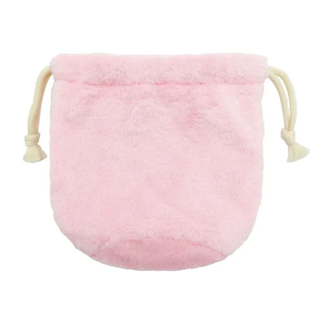 chiikawa吉伊卡哇|Marimocraft Chiikawa Face Bag Kuma-san Pochett粉色脸型抽绳毛绒收纳包/巾着|约 H160 x W160 x D10mm