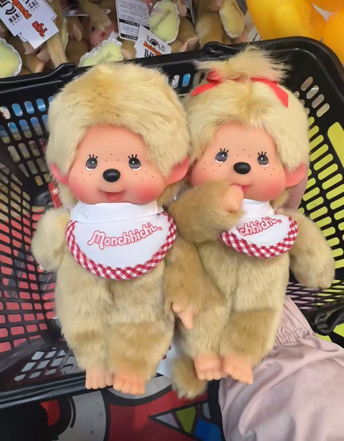 Monchhichi|Premium Standard Beige Plush Dolls/PlushToy|S/13W x 7.5L x 21.5H approx.