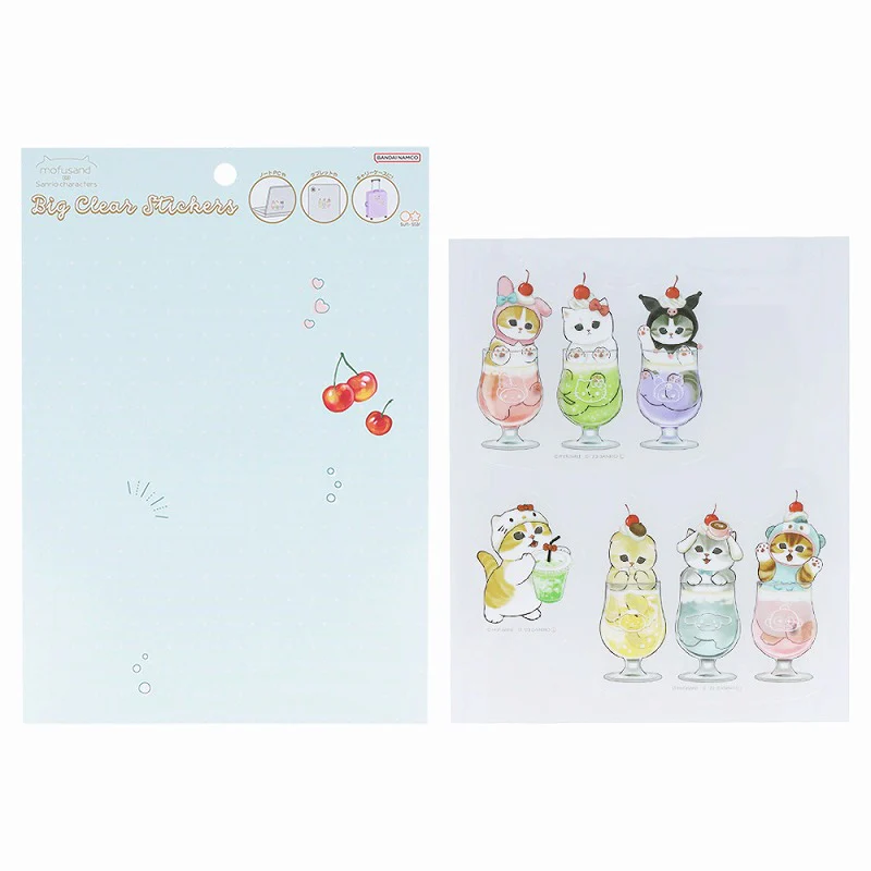 Mofusand|Sanrio × Mofusand Big Vinyl Sticker|W148×H180×D0.3mm approx.