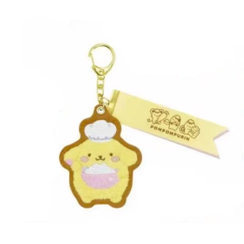 Sanrio|Pompompurin 30th Anniversary POP UP Sweets Party Chenille Embroidery Felt Keychain