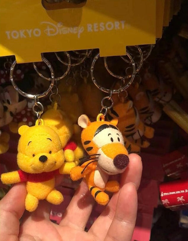 Disney迪士尼|winnie the pooh噗噗跳跳虎mini玩偶挂件/钥匙扣/1对
