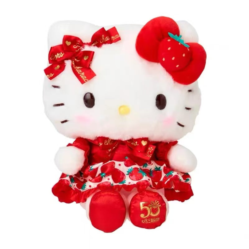 Sanrio|Ichigo Shimbun 50th Anniversary Plush Dolls/Plush Toy|W16.5 x D12.5 x H20.5cm approx.
