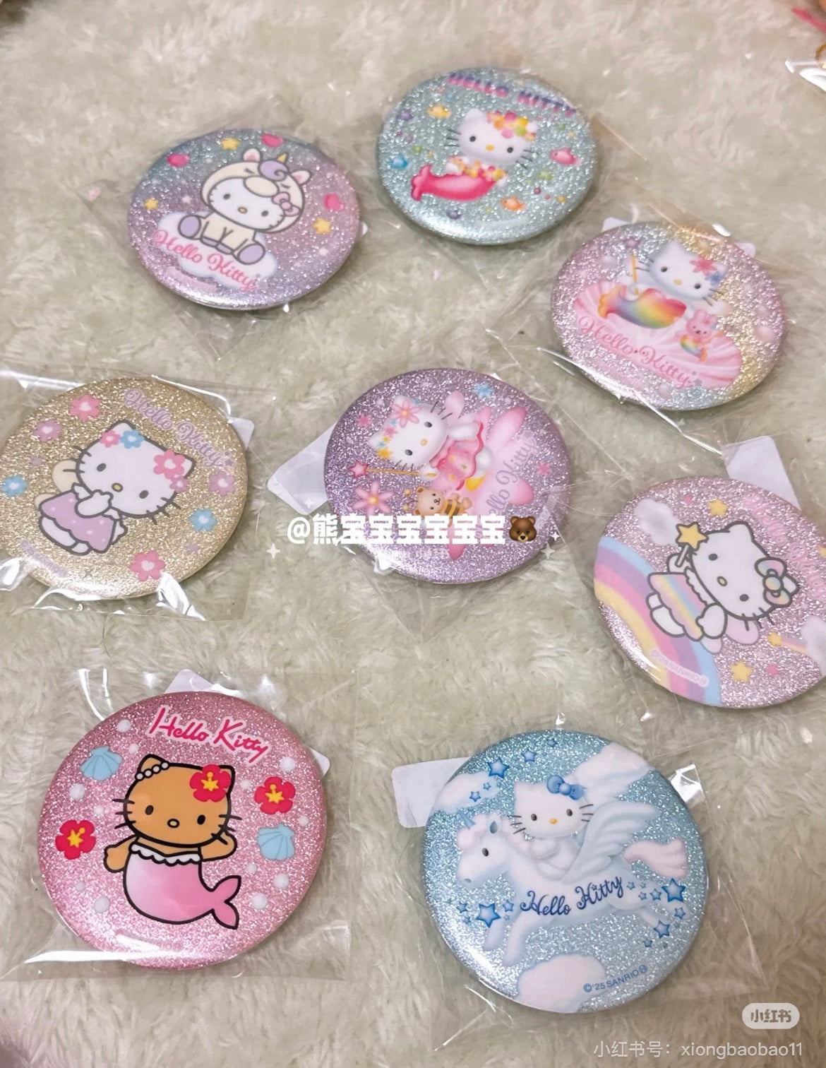 HelloKitty|Glitter Badge mystery bag/blind box/All 8 types|1pcs