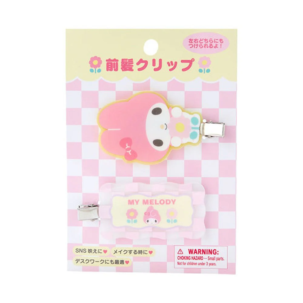 Sanrio|Pastel Checker Bangs Clip 2pcs Set|10×1×15cm approx.