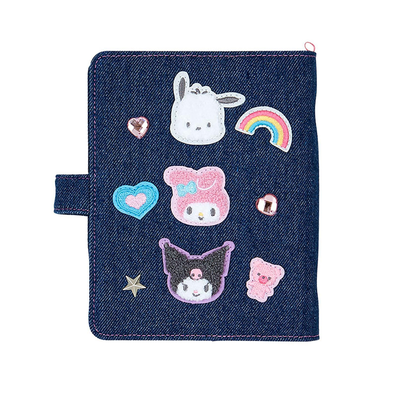 Sanrio三丽鸥|Binder Characters 6-Hole A6 Notebook Size Card Storage Clear 2-Tier Pocket/Denim Patch牛仔丹宁贴布系列活页相册/卡片收纳册/正反面不同图案|约21.2 x 20.0 x 5.2cm