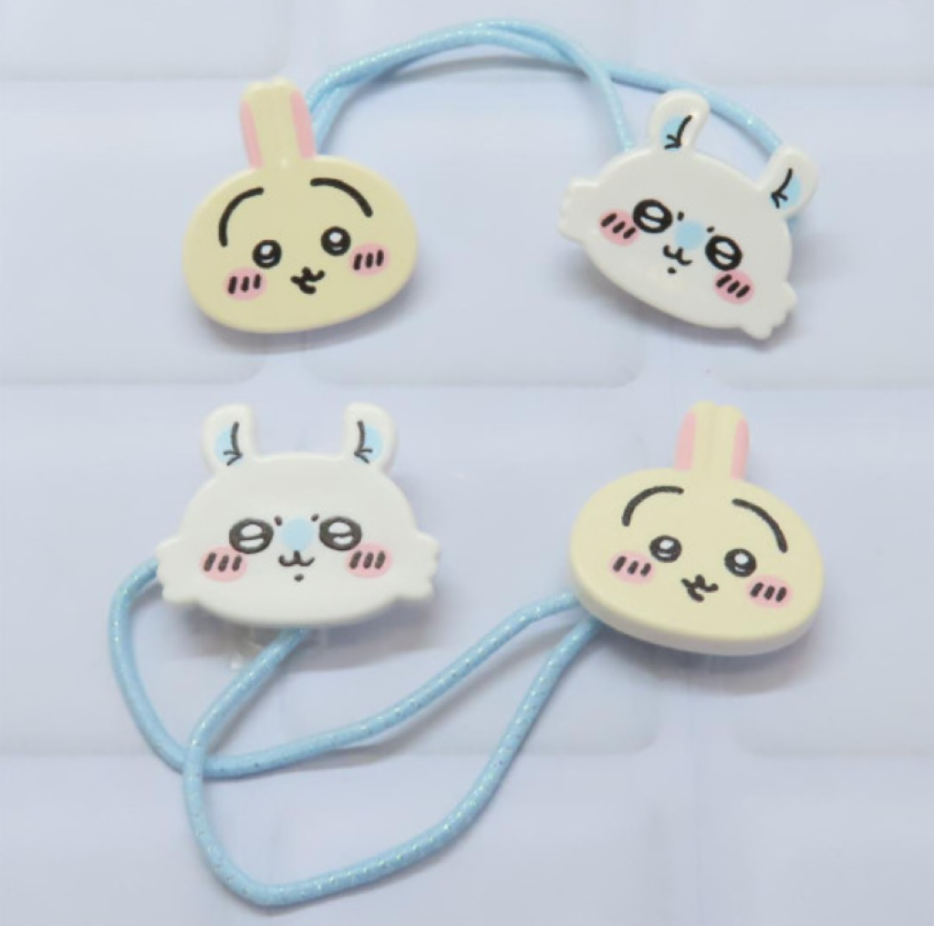 Chiikawa 吉伊卡哇|Mascot Hair Tie亚克力脸型发圈/发绳/1对|约各 H20 x W25