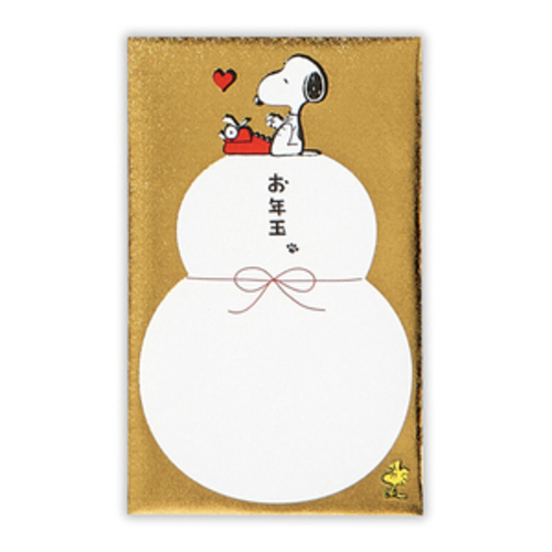 SNOOPY史努比|Peanuts蛇年豪华金色新年贺卡信封红包套装/3枚入|约105×65mm
