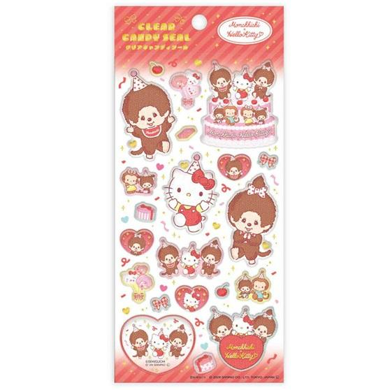 Monchhichi|Sanrio Hello Kitty Clear Candy Stickers|20cm x 9cm approx.