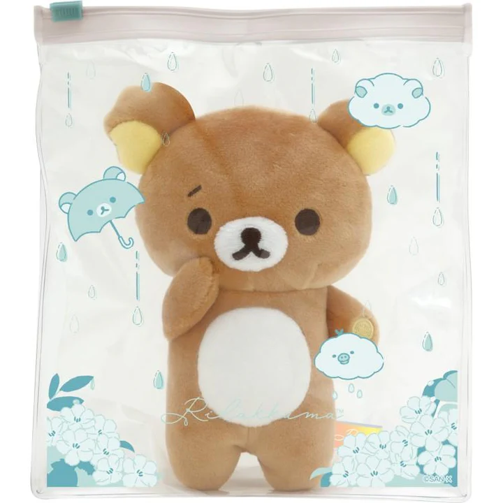 Rilakkuma|Rainy Day to Sunny Plush Toy With Pouch|140×110×40mm approx.