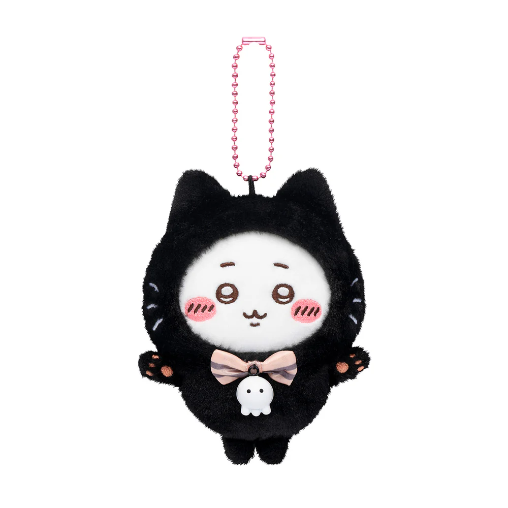 Chiikawa 吉伊卡哇|Plush Keychain Usagi Black Cat Ver万圣节限定黑猫毛绒玩偶挂件/包挂/铃铛会响很可爱|约H120×W85×D70mm