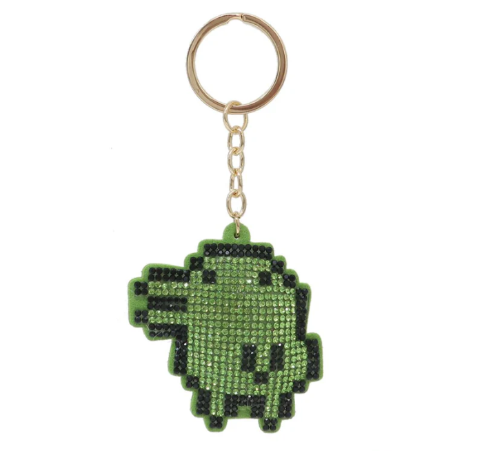 Tamagotchi|Rhinestone Keychain/Keyring|50 x 60 x 20mm approx.