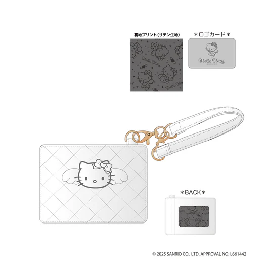 Hello Kitty|Angel Quilted Pass Case|H105xW150xD40mm approx.