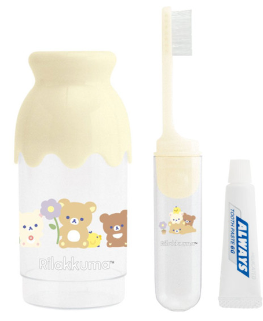 Rilakkuma|Milk Bottle Toothbrush Set|105×50×50mm approx.