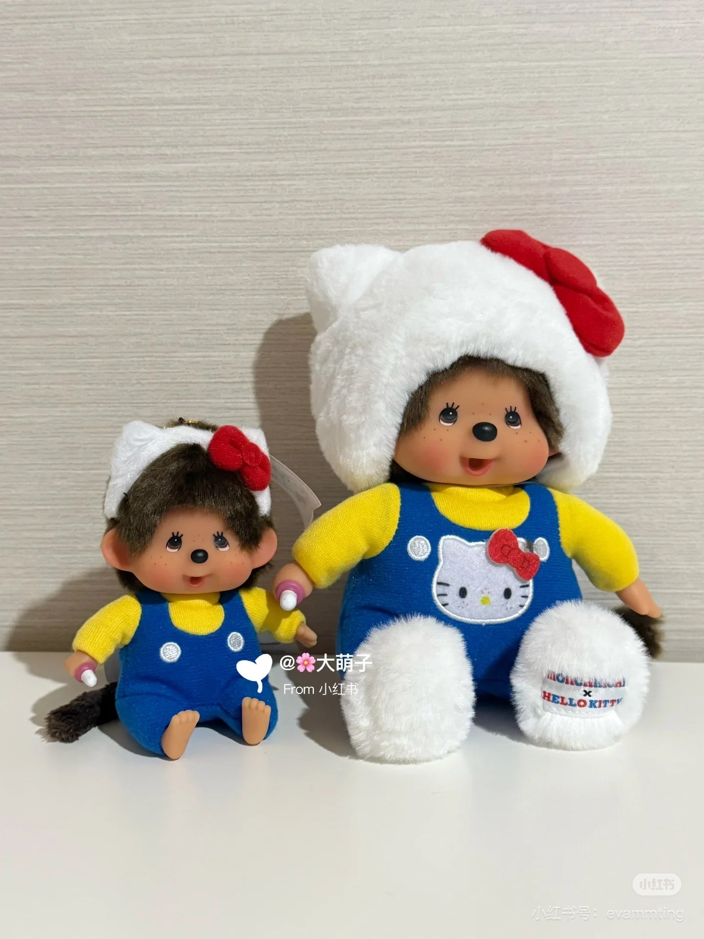 Monchhichi|Hello Kitty x Monchhichi Big Face Plush Toy|H18×W10×D7.5cm approx.