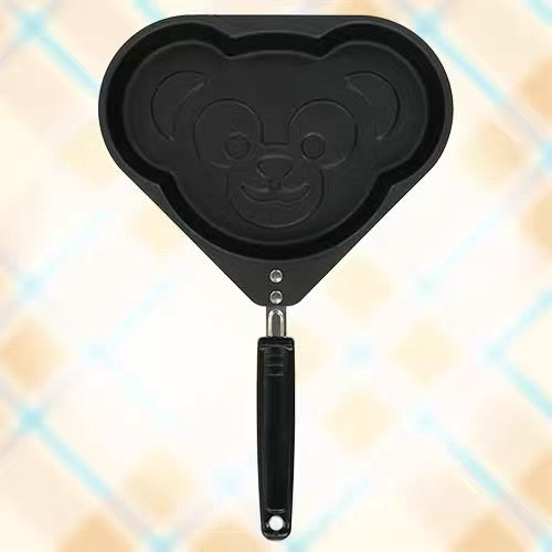 Disney迪士尼|日本制东迪梦幻奇妙厨房系列Duffy达菲脸型短柄不粘煎饼锅/松饼锅|约32X22X5cm