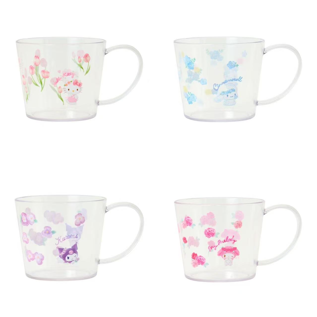 Sanrio|Watercolor Flower Clear Mug|330ml